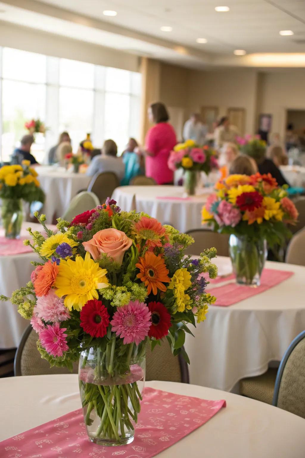 Seasonal blooms add a fresh, inviting touch to any event.