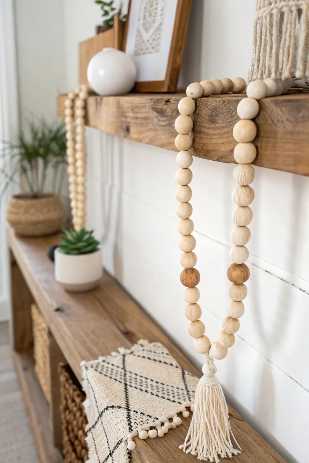 Elevate your space with the warmth and charm of a handcrafted beaded garland.
