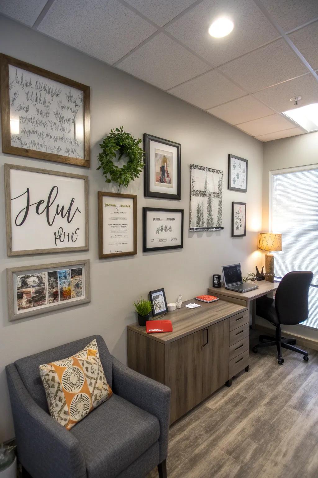 Incorporating motivational wall art to inspire visitors.