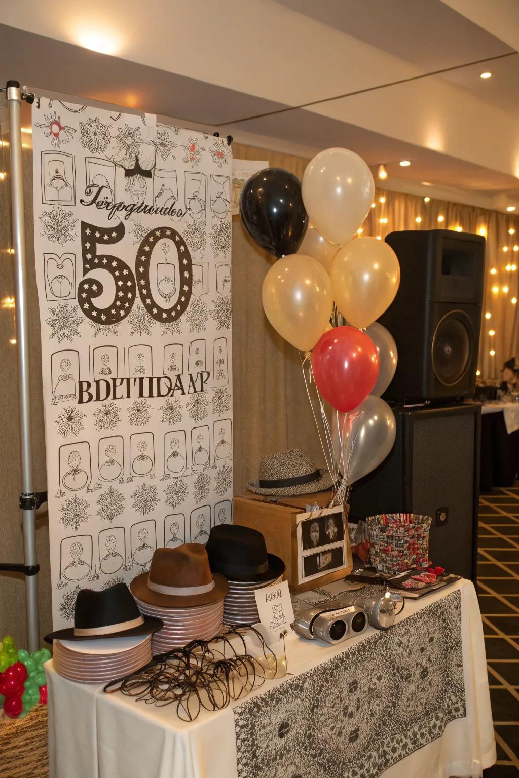 Capture memories with a fun photo booth experience.