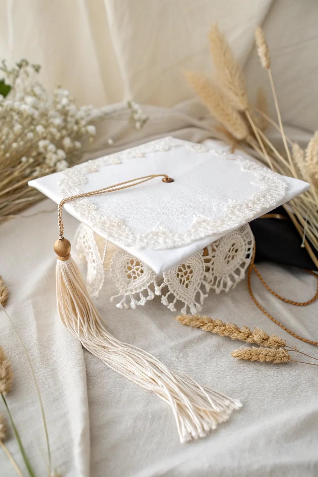 Celebrate your achievement with a touch of lace and grace. #GraduationElegance #MinimalistBeauty