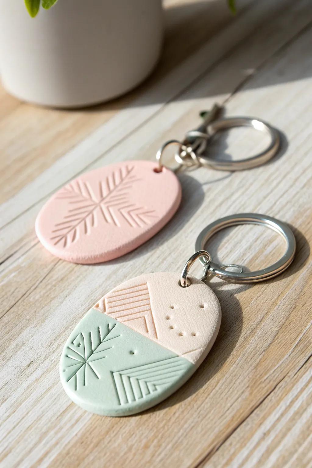 Elevate your everyday essentials with these chic clay keychains, where Scandinavian simplicity meets bohemian charm.