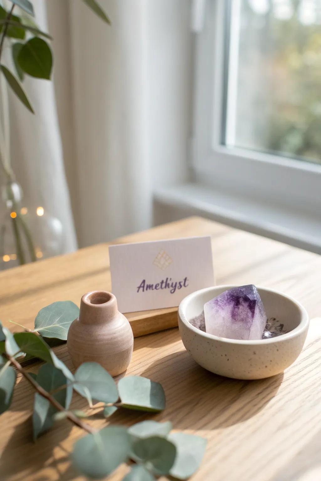 Elevate any occasion with a personalized touch of amethyst elegance.