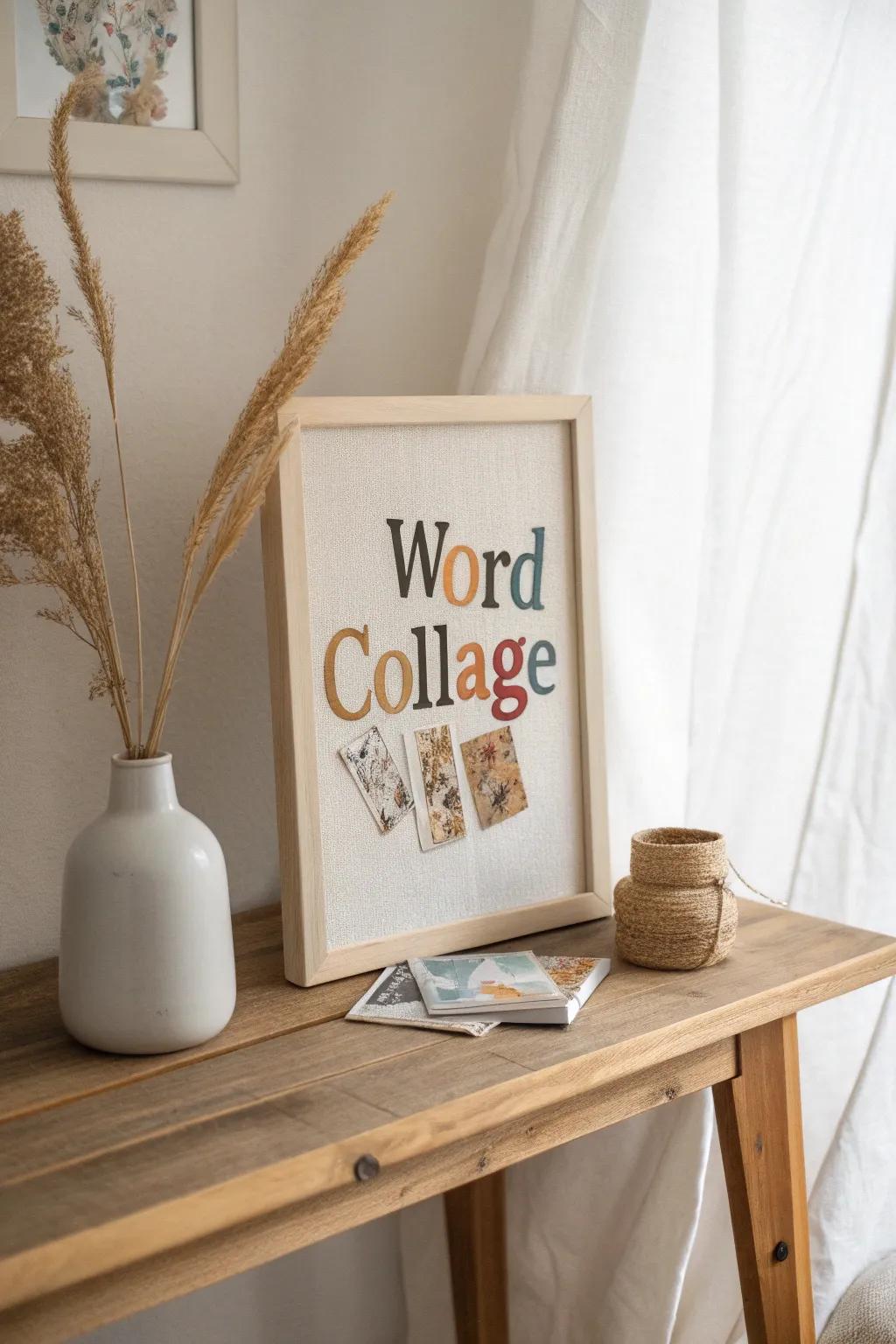 Discover the beauty in words with this charming Scandinavian-Boho inspired word collage.