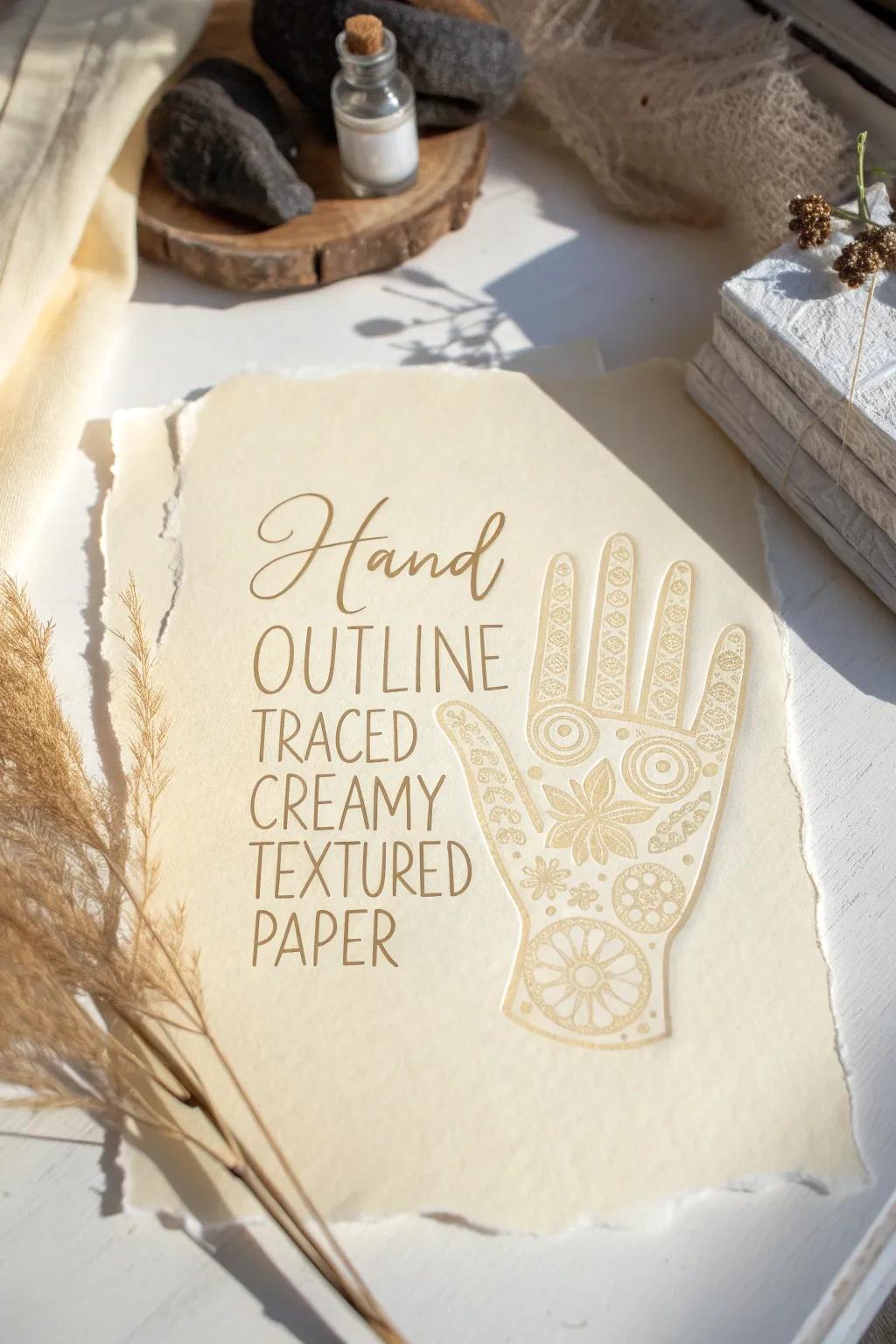 Express your thoughts with a personal touch—trace your hand and let creativity flow.