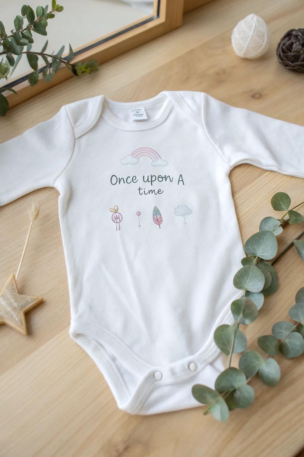 Whisk your little one into Storybook Dreams with this enchanting onesie design!
