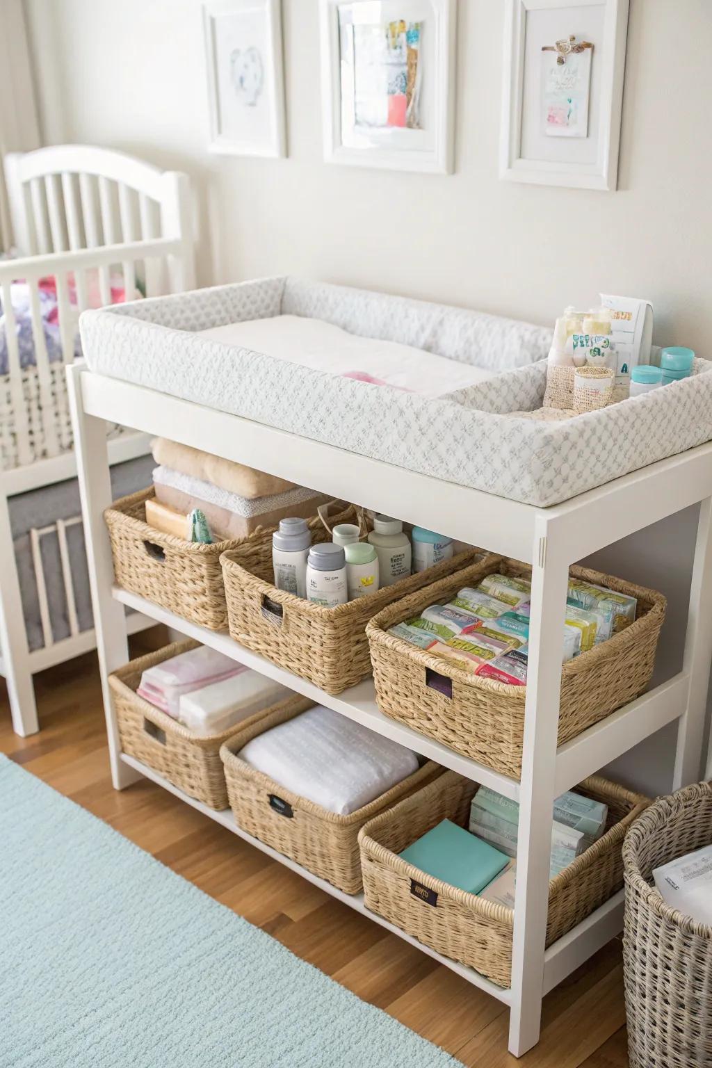 A well-planned changing zone for easy access and efficiency.