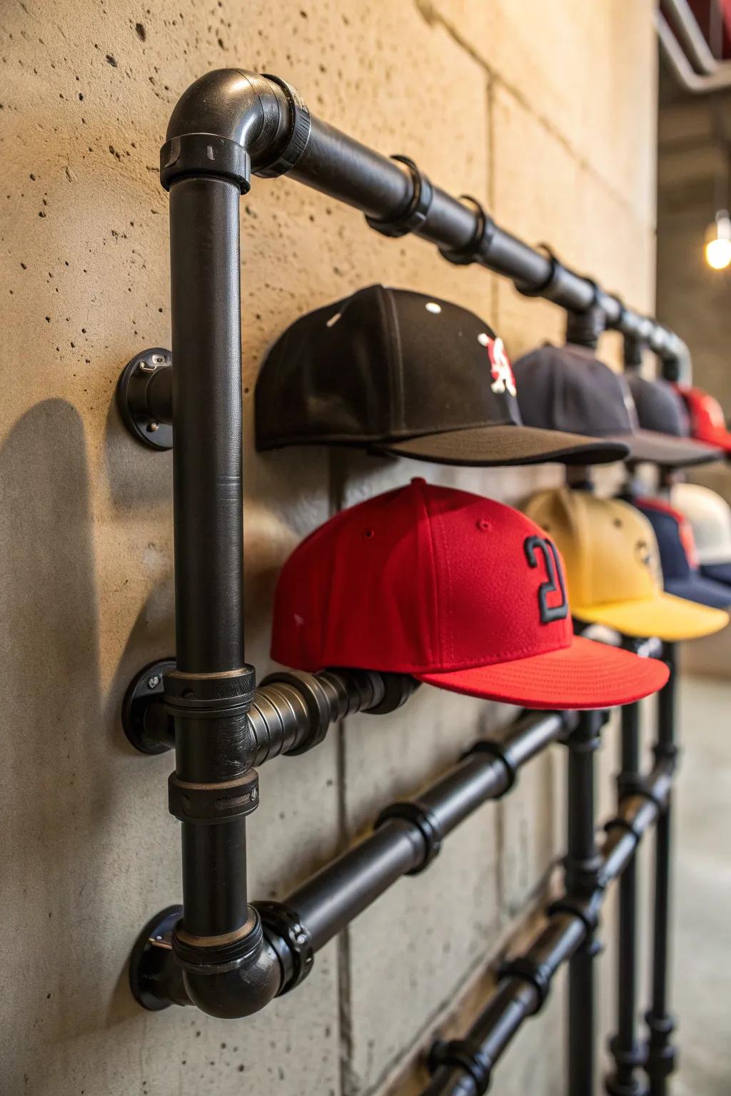 Elevate your space with a bespoke industrial pipe hat rack, where craftsmanship meets style.