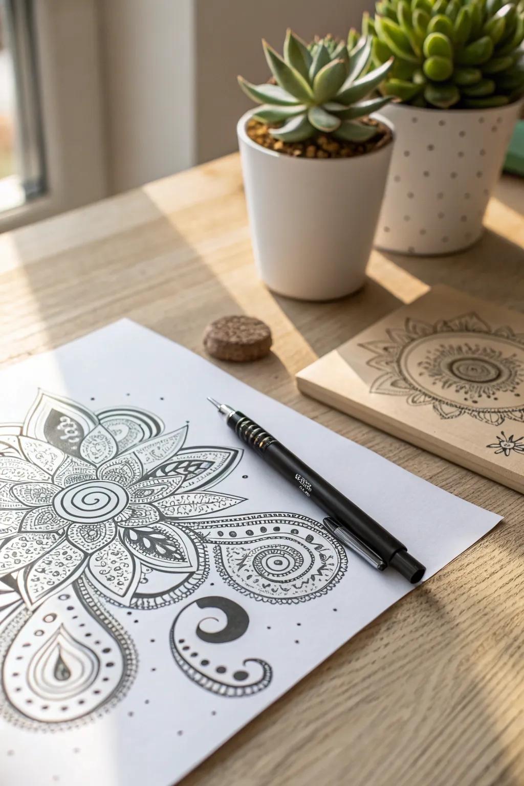 Dive into the art of zentangles and let your creativity flow. 🌿🖋️ Embrace simplicity and craftsmanship in your drawing journey.