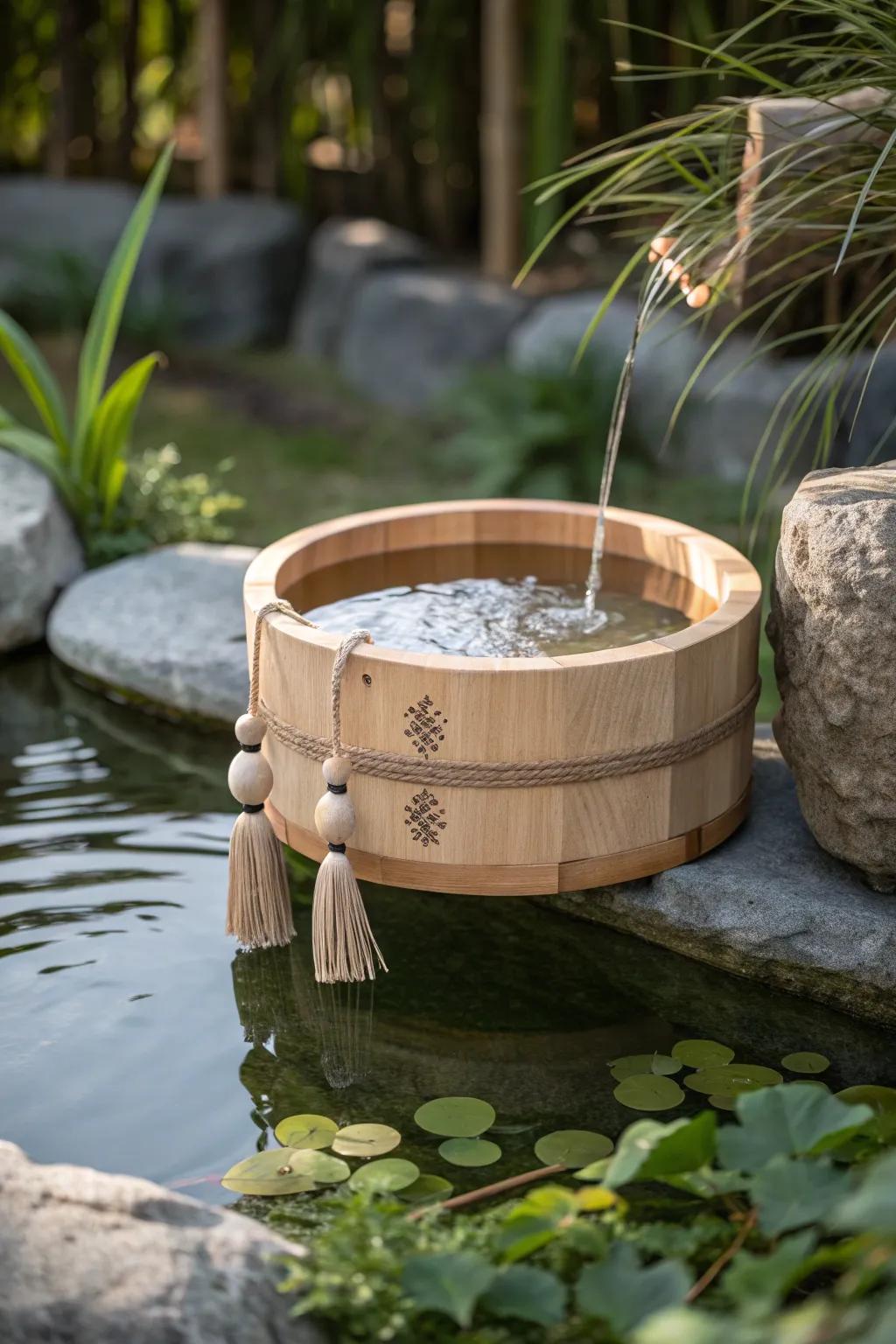 Transform your garden pond into a tranquil oasis with this elegant floating water feeder.