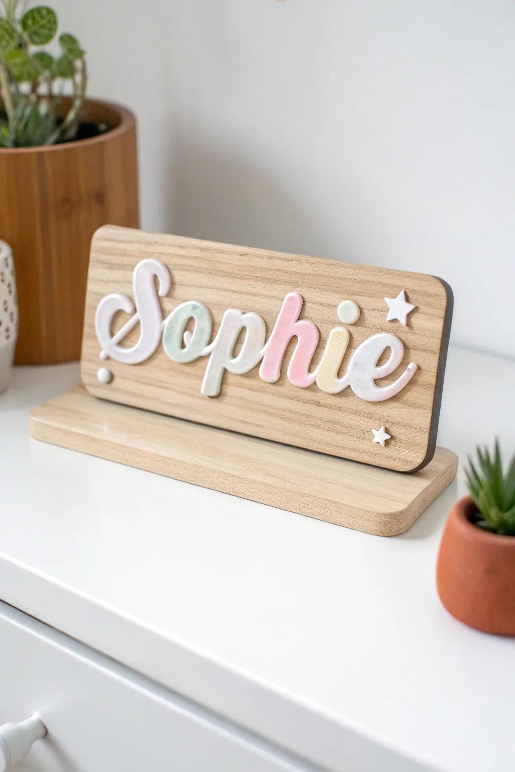 Add a personal touch with handcrafted bubble letter nameplates—simplicity meets artistry.