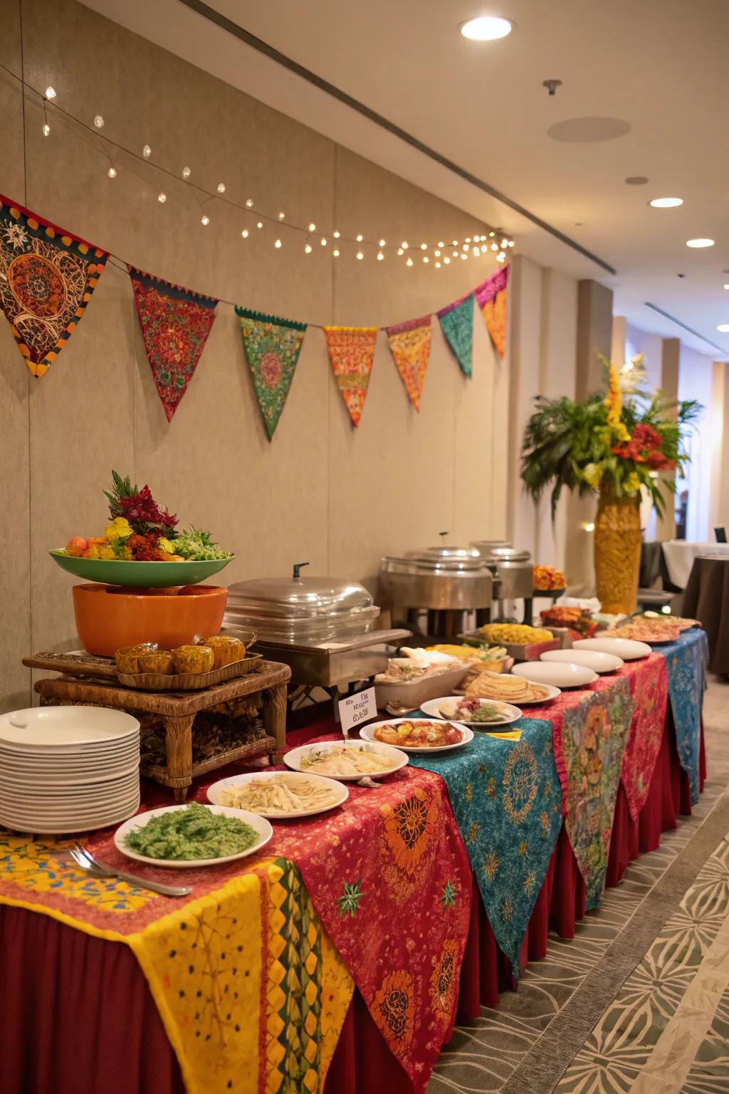 Cultural elements add personality and depth to your buffet.