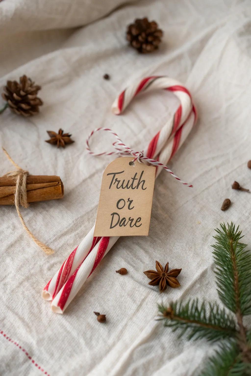 Add a playful twist to your holiday celebrations with Candy Cane Truth or Dare!