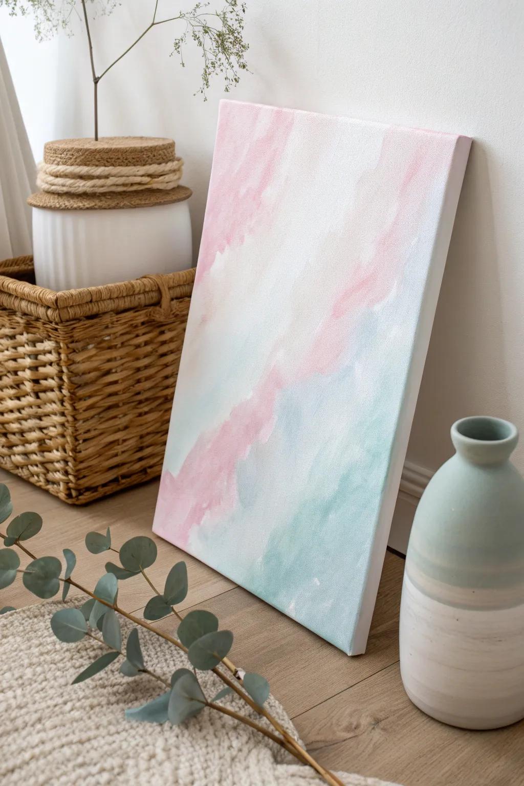 Embrace the serene elegance of a watercolor wash for a touch of minimalist beauty.