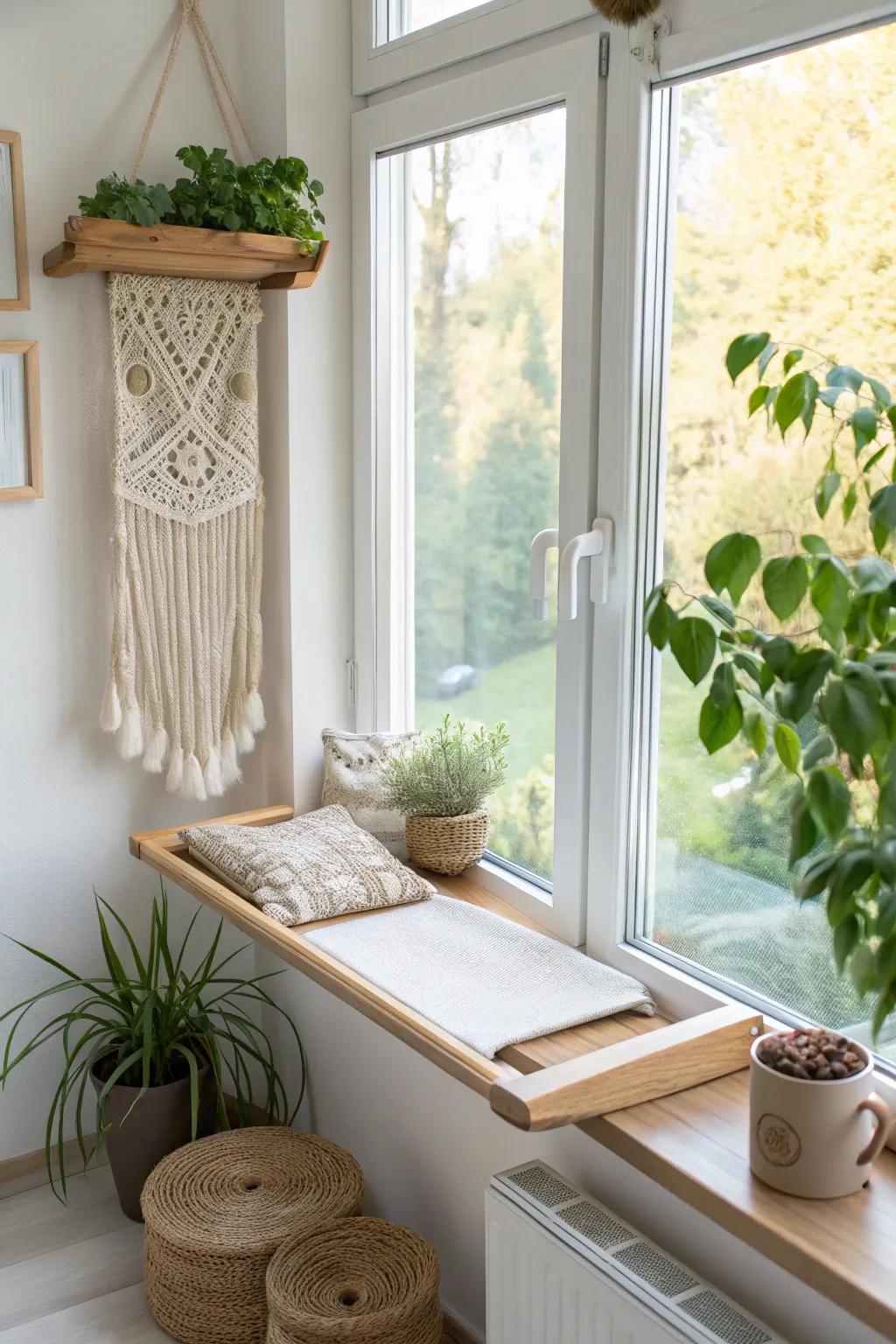 Let your cat enjoy the scenery in style with a chic and minimalist window perch.