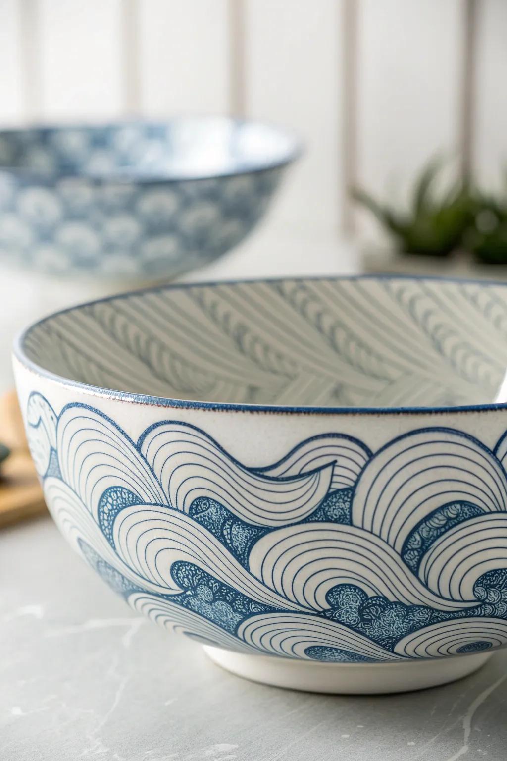 Embrace serenity with the elegance of Japanese wave patterns.