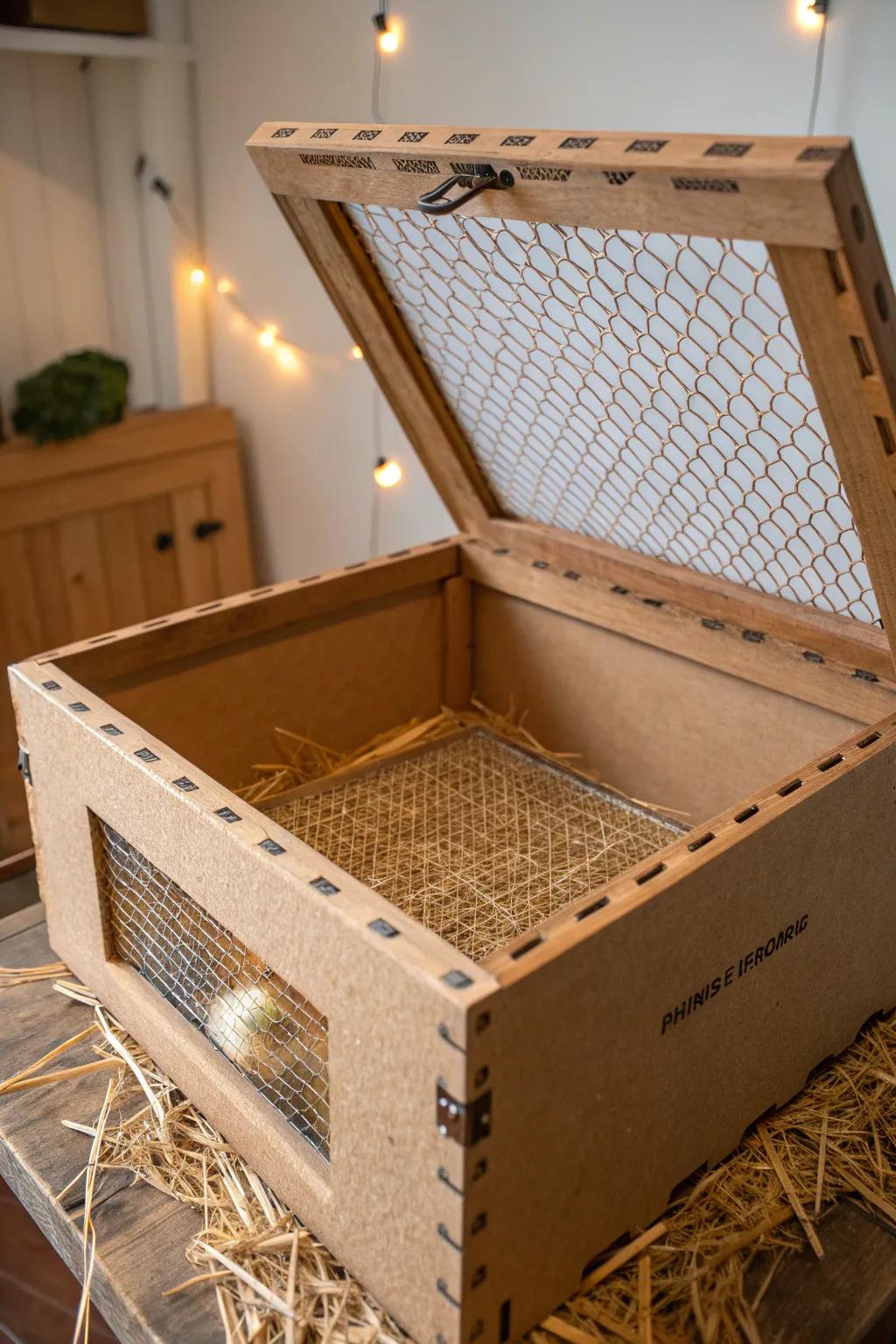 Simple yet effective: A DIY cardboard brooder that blends practicality with craftsmanship.