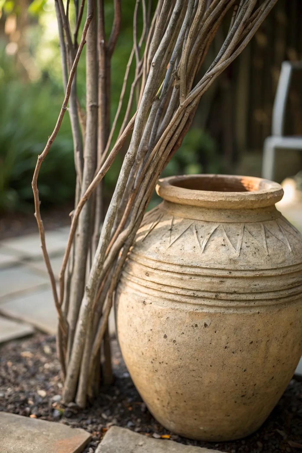 Embrace nature's charm with this rustic twig pot, a perfect blend of minimalist and boho aesthetics.
