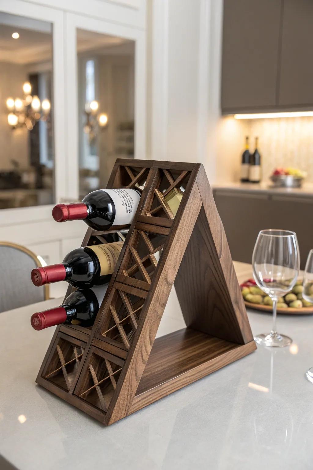 Elevate your space with a masterpiece of modern design: the CNC-crafted wine rack.