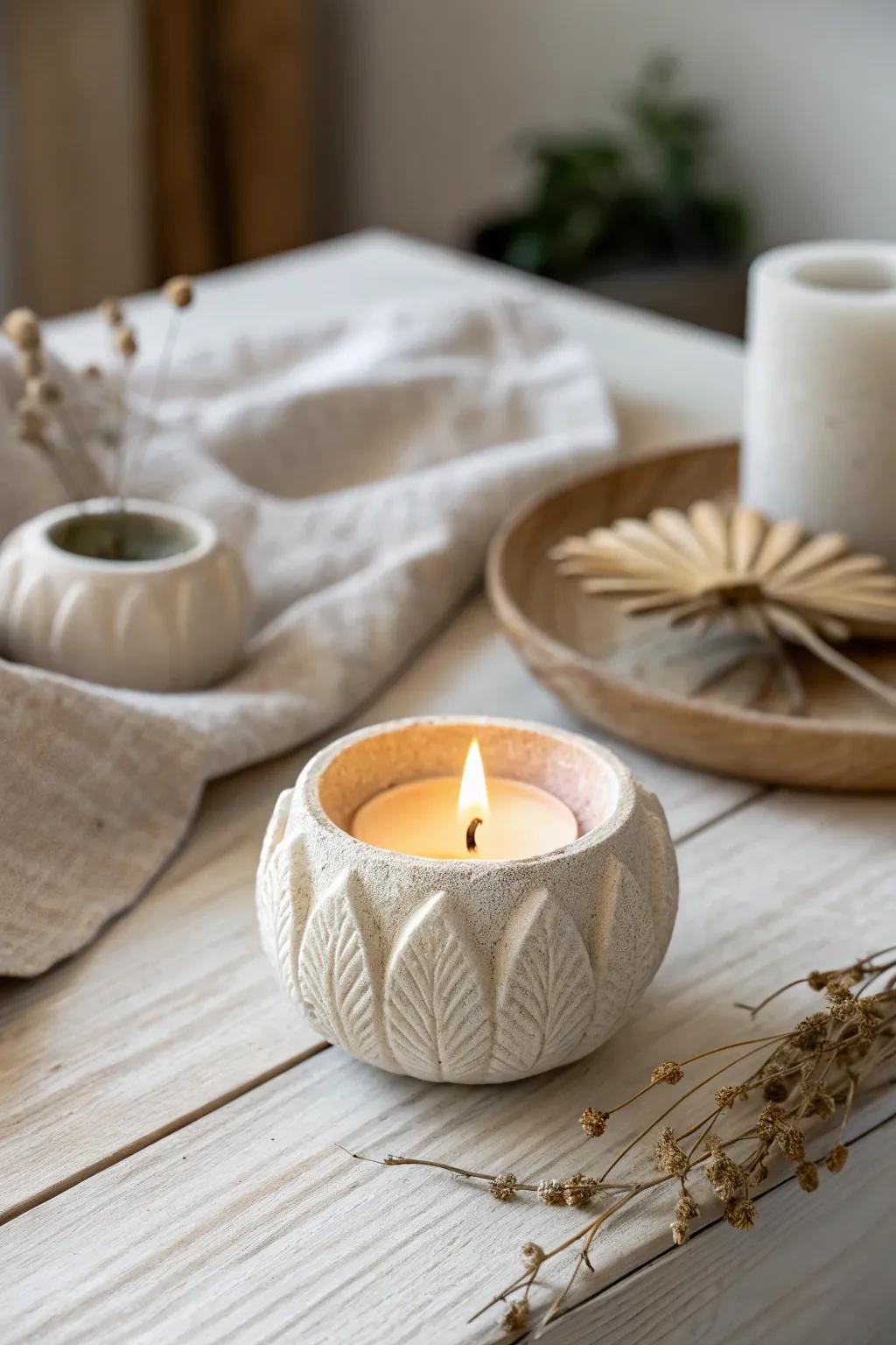 Embrace the warmth and artistry of handmade clay candle holders, where simplicity meets natural elegance.