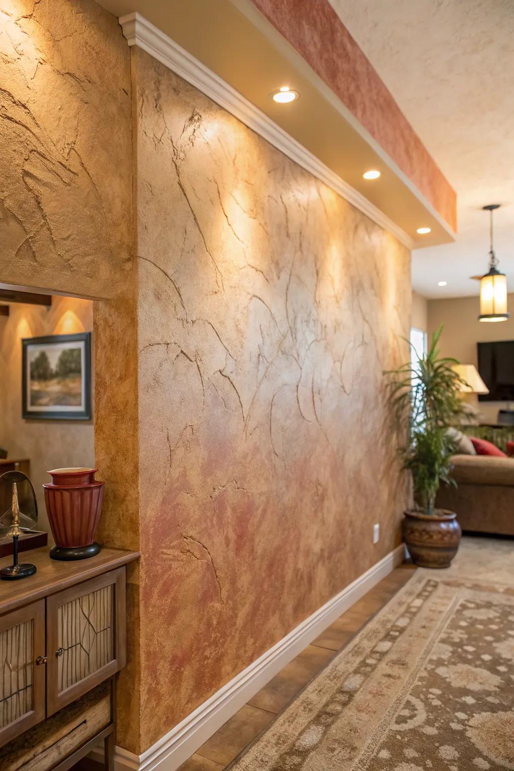Textured finishes create a tactile effect.