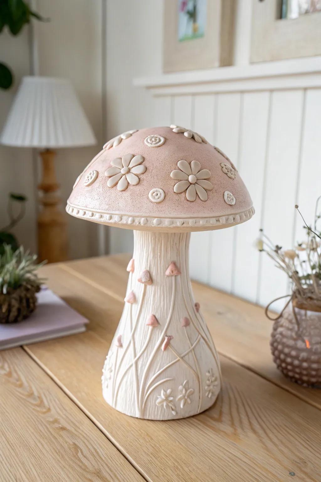 Add a touch of magic to your space with this beautifully crafted 3D-printed decorative mushroom, perfect for minimalist and boho-inspired decor.