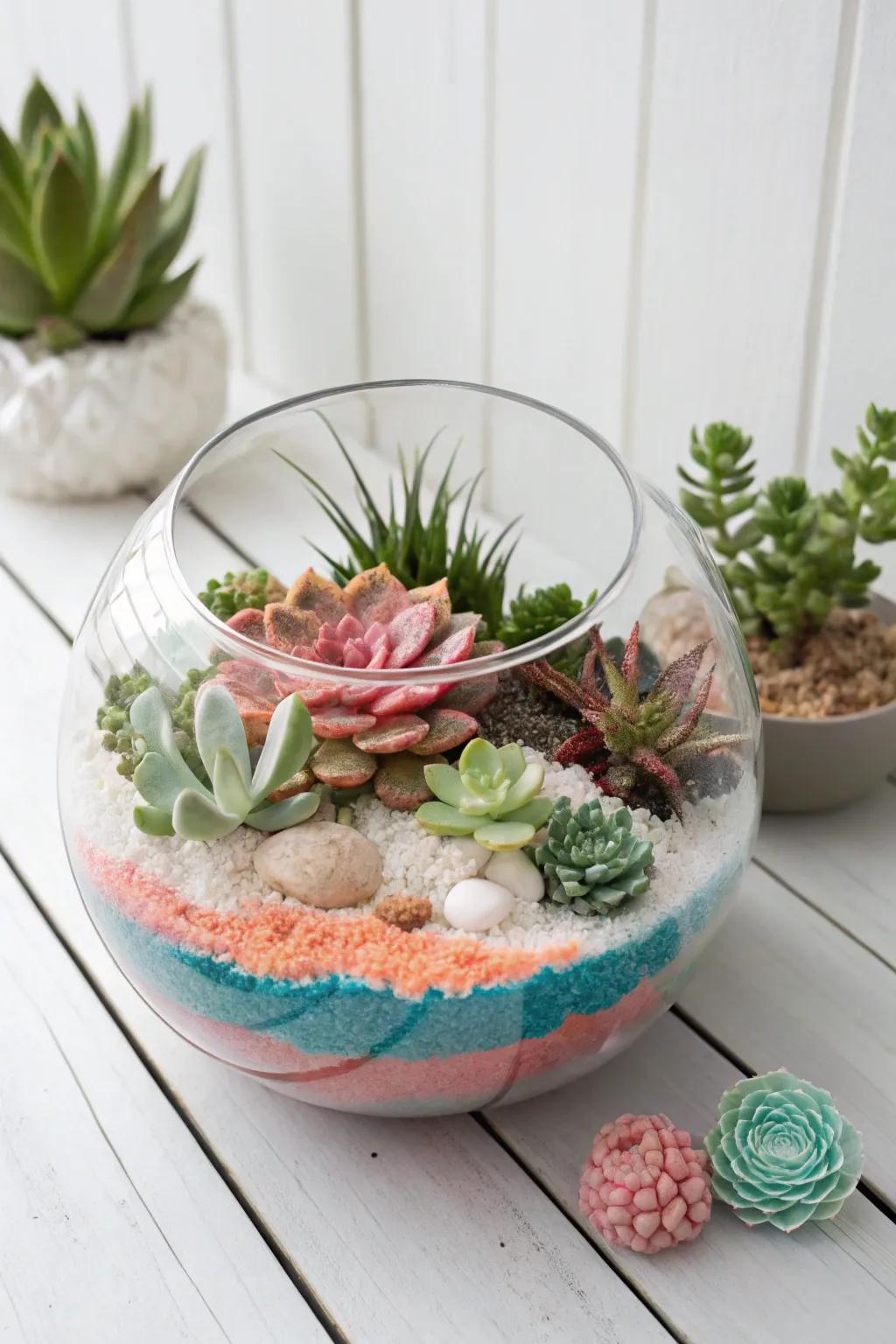 Bring the ocean indoors with this stunning coral reef terrarium, where natural beauty meets minimalist elegance.