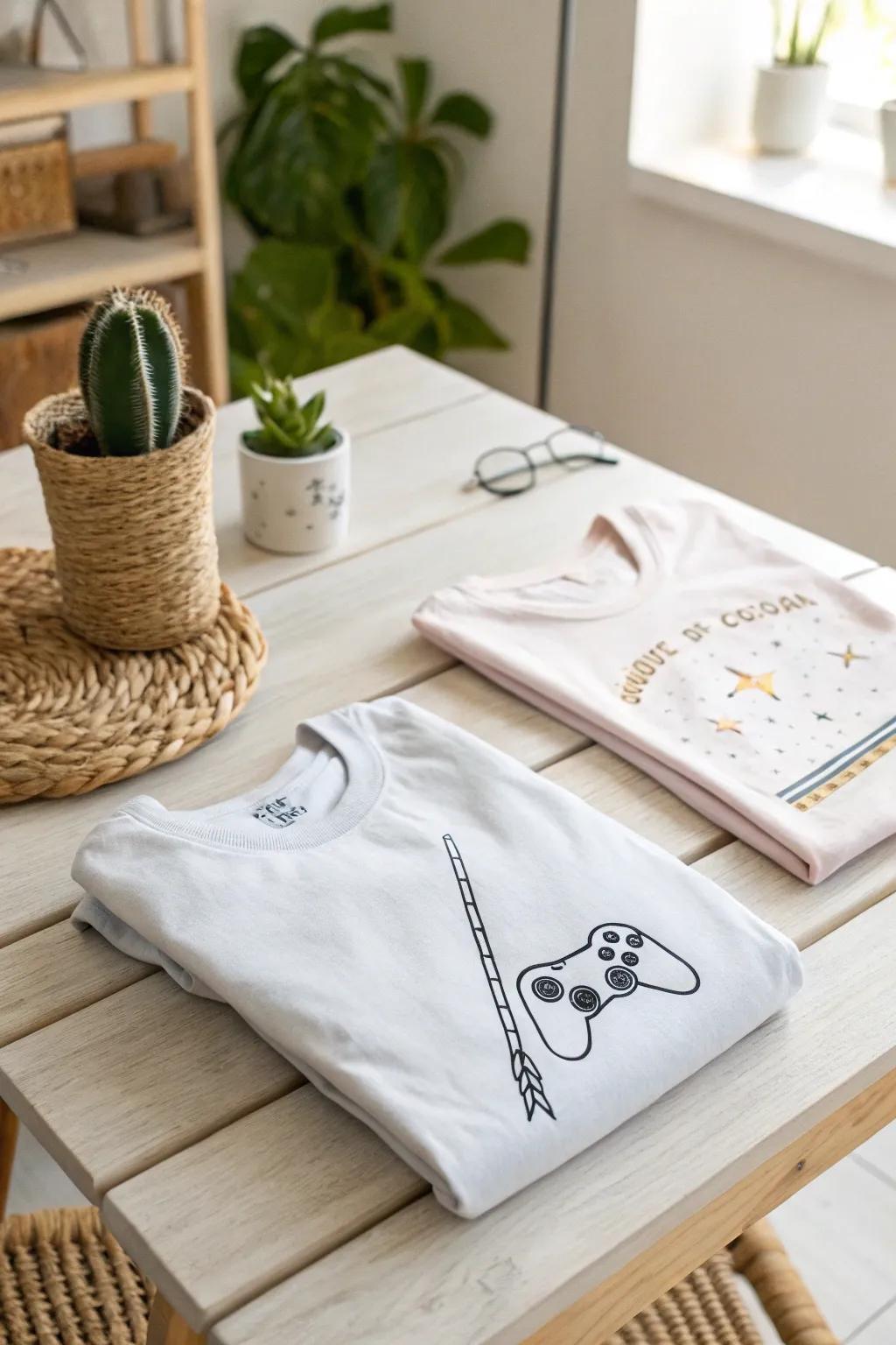 Celebrate your shared fandom with subtle and stylish couple t-shirts 🌿✨