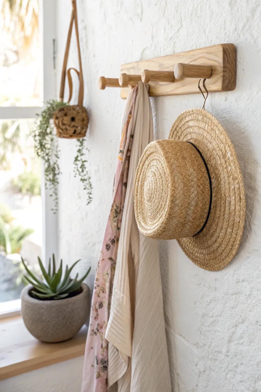 Elevate your accessory game with this chic wooden wall hook—where simplicity meets elegance.