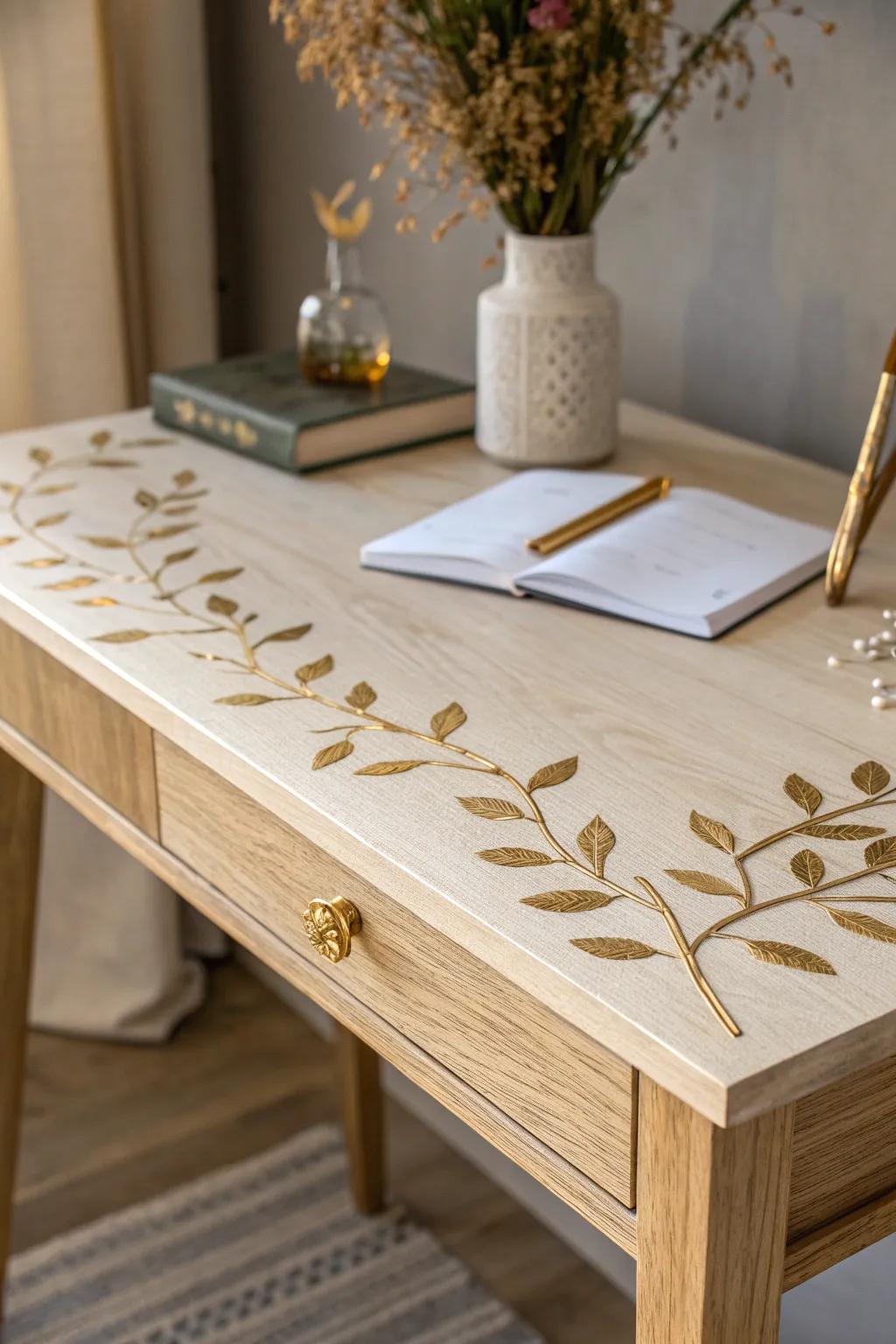 Elevate your workspace with elegant gold accents for a touch of luxury and style.