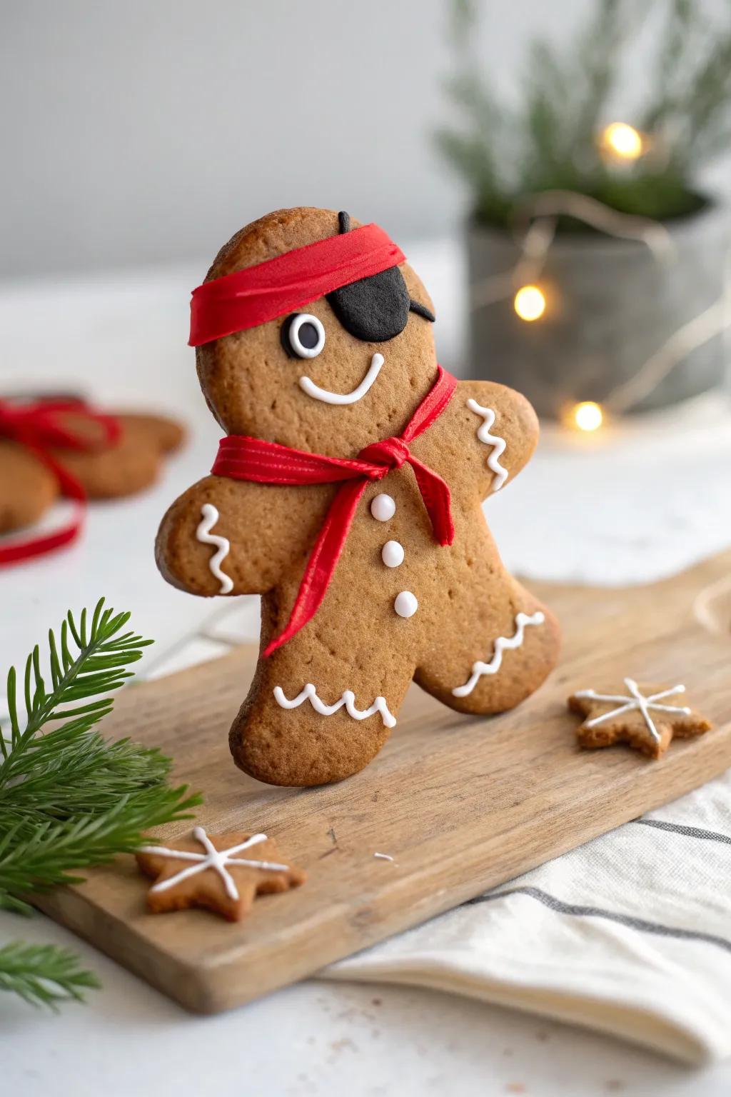 Set sail on a sweet adventure with this charming gingerbread pirate! 🏴‍☠️✨ #GingerbreadCreativity