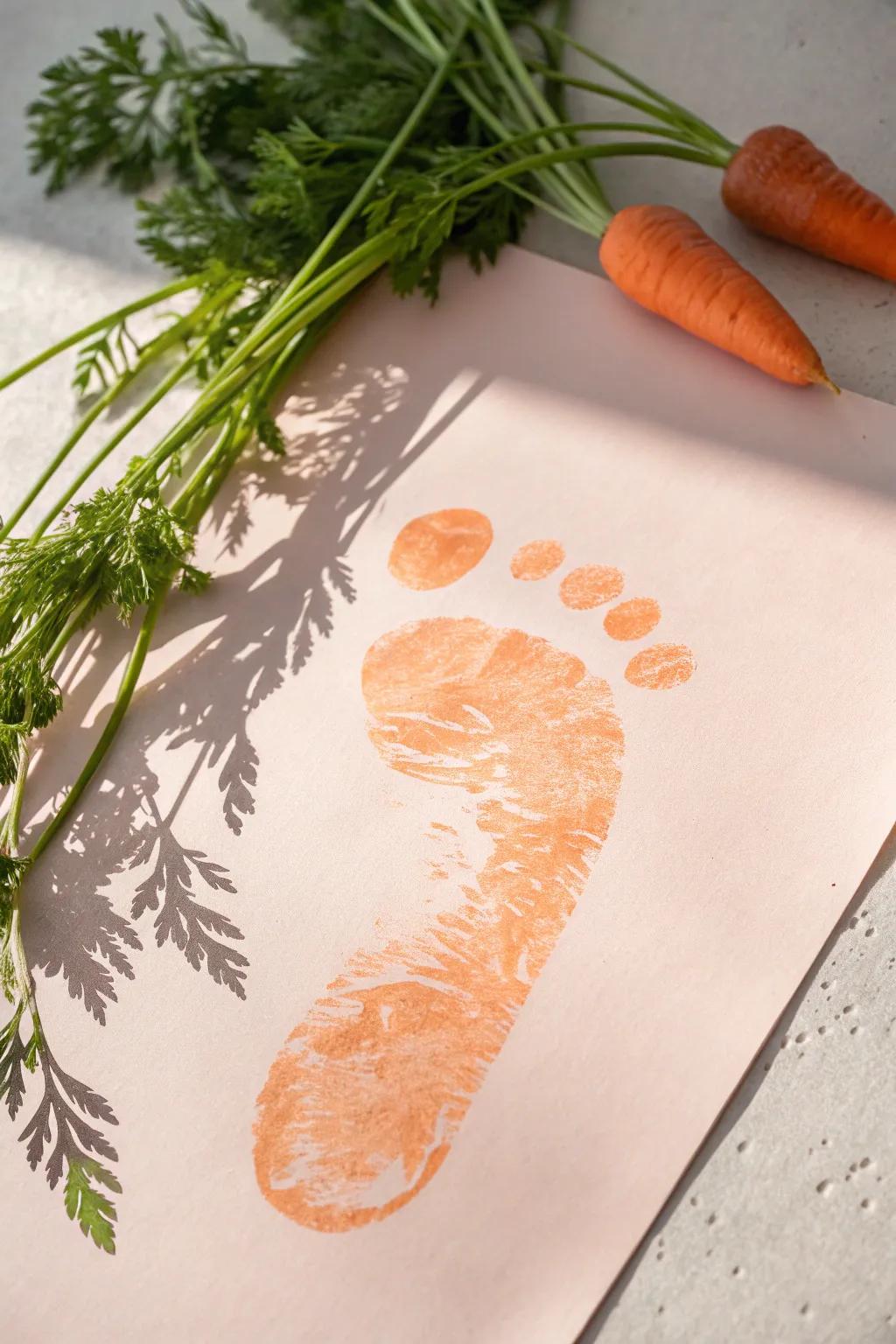 Capture Easter magic with these charming DIY footprint carrots!