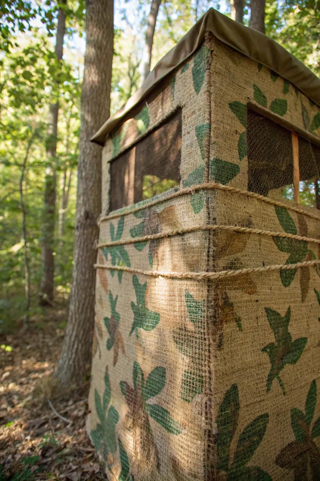 Craft the Perfect Camouflage: Burlap and Paint in Harmony