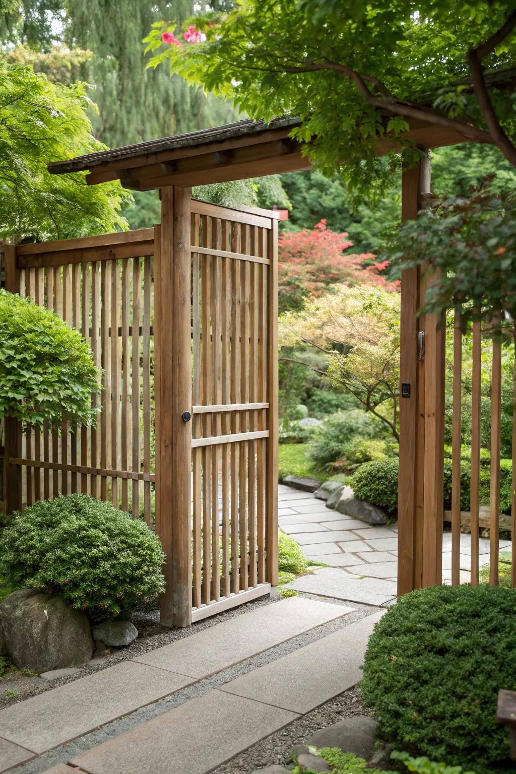 Elegance in Simplicity: A barely there gate that lets your garden take center stage.