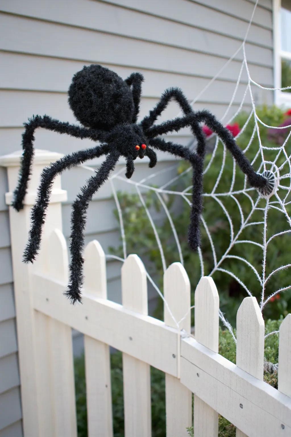 Transform your yard with a touch of handcrafted spookiness: a giant DIY spider in a minimalist web!