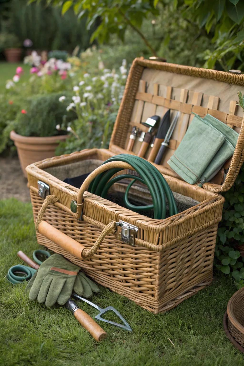 Elevate your gardening game with a stylish vintage tote, perfect for all your outdoor essentials.
