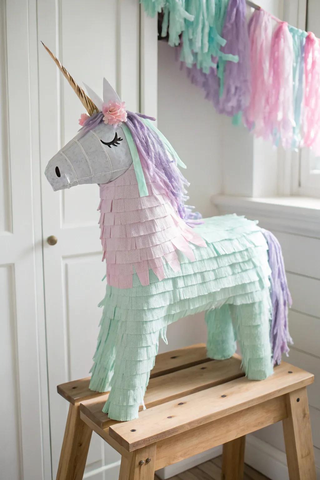 Add a touch of whimsy and magic to your celebrations with this enchanting unicorn piñata!