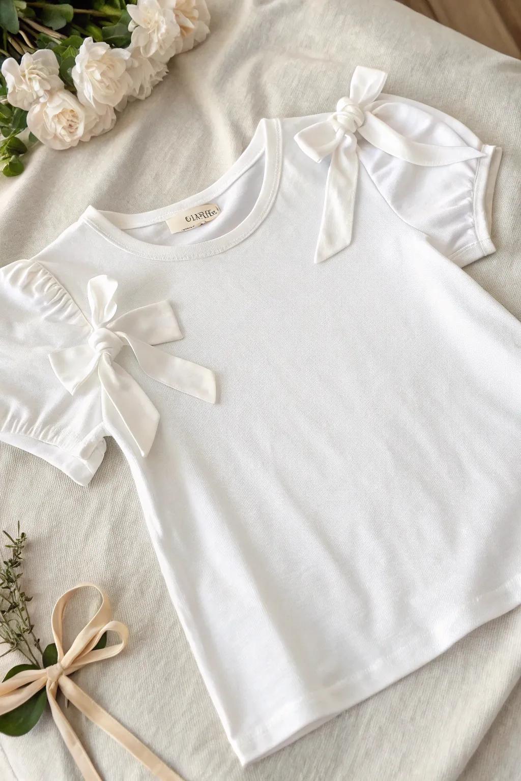 Transform your tee with charming bow sleeves—effortlessly chic and oh-so-cute!
