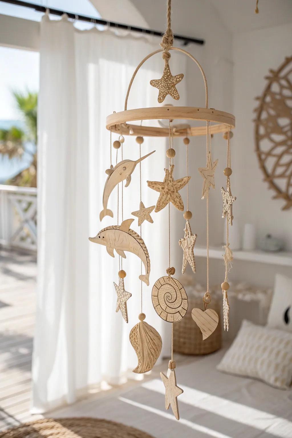Bring the ocean's charm into your home with a handcrafted sea creature mobile!