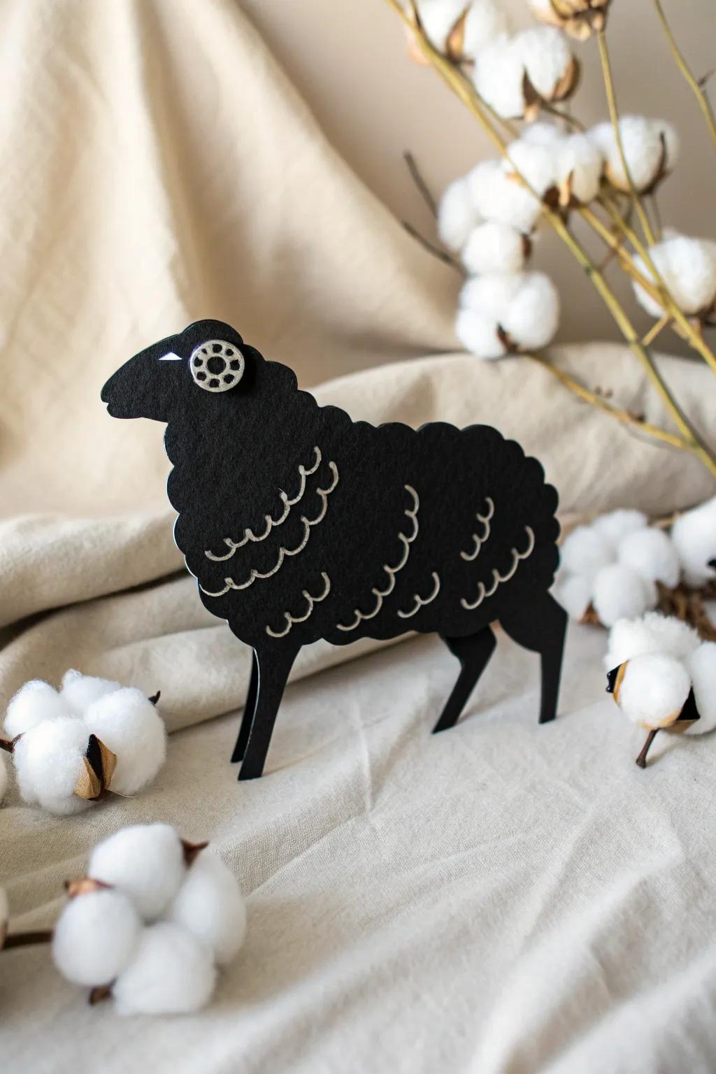 Craft a charming nighttime sheep with just paper and cotton—perfectly simple, purely delightful.