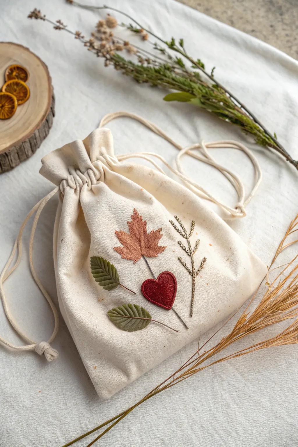Embrace nature's elegance with this beautifully crafted Valentine bag, perfect for adding a touch of eco-friendly charm to any celebration.