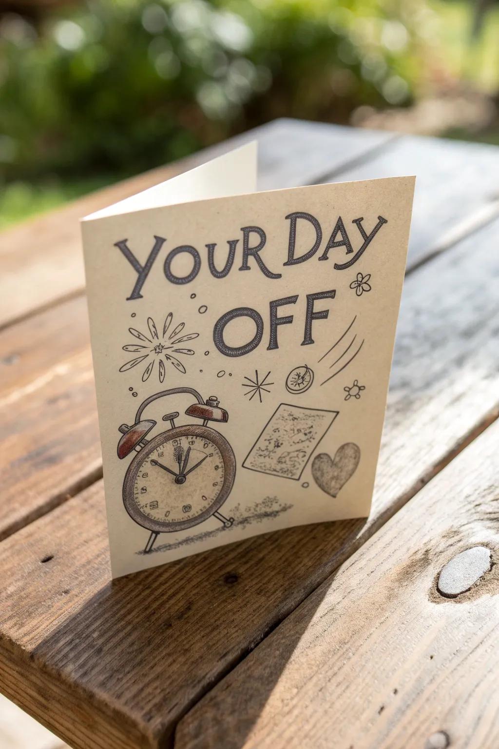 Give Dad the gift of time with this charmingly crafted 'Your Day Off' card.