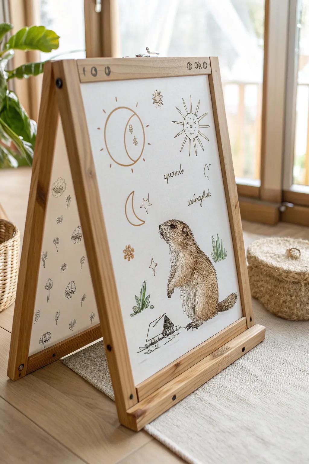 Guess the Groundhog's Weather! Celebrate February with a touch of minimalist charm and playful predictions.