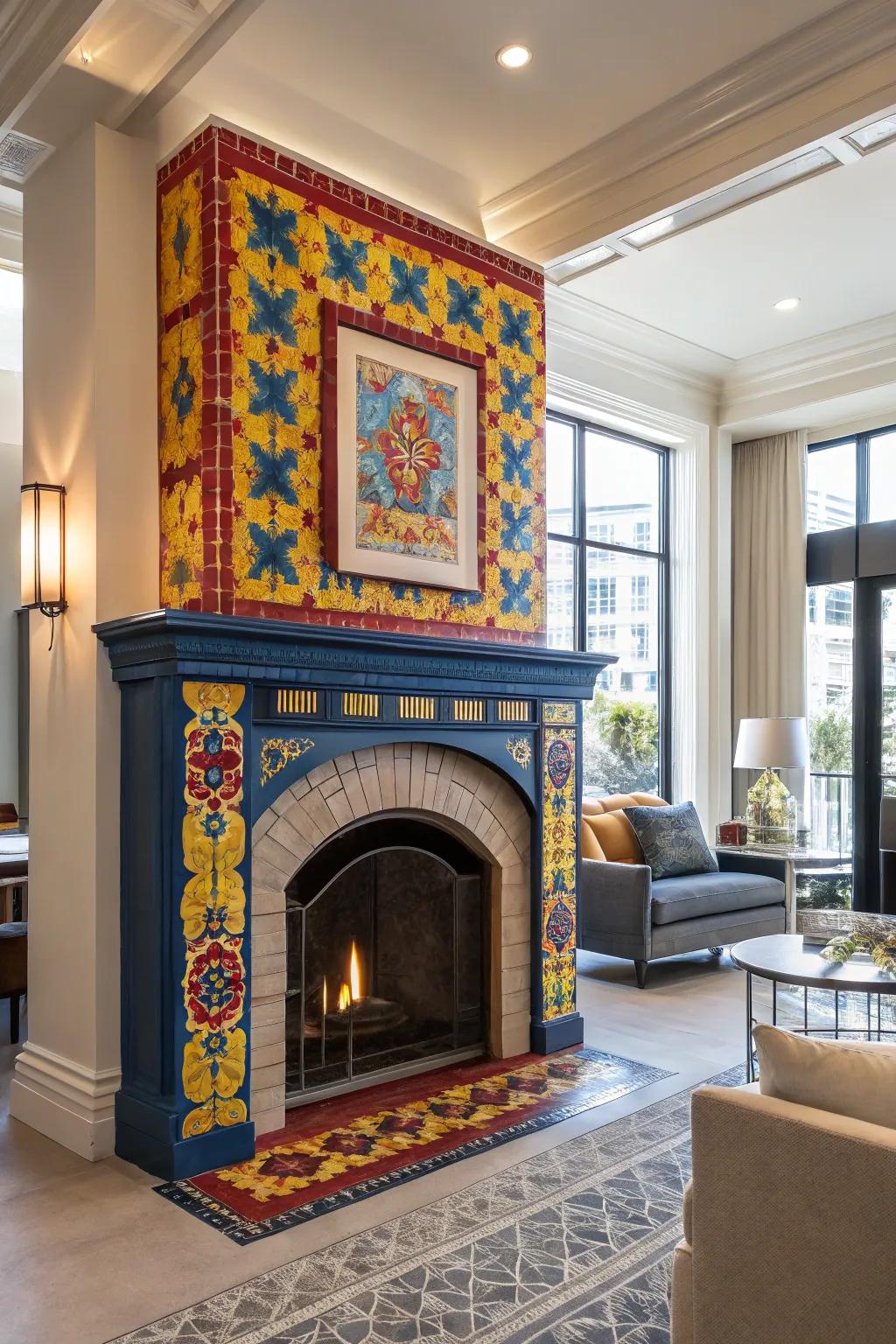 A bold color can transform your fireplace into a striking feature.