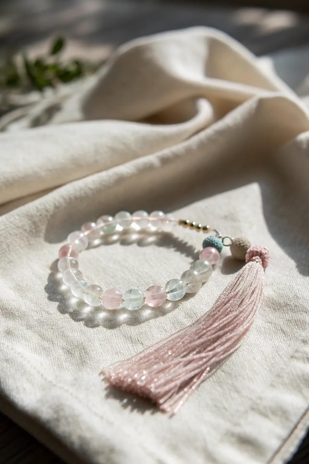 Elevate your style with a playful boho tassel charm.