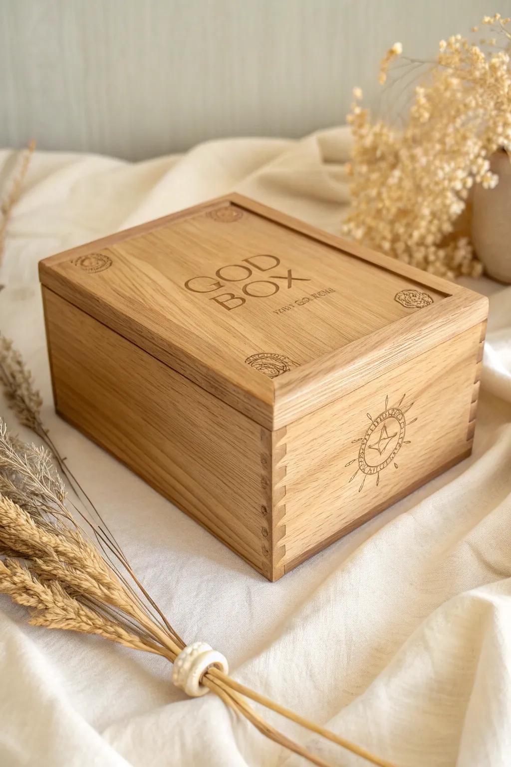 Embrace serenity with this minimalist god box, a perfect blend of elegance and simplicity.