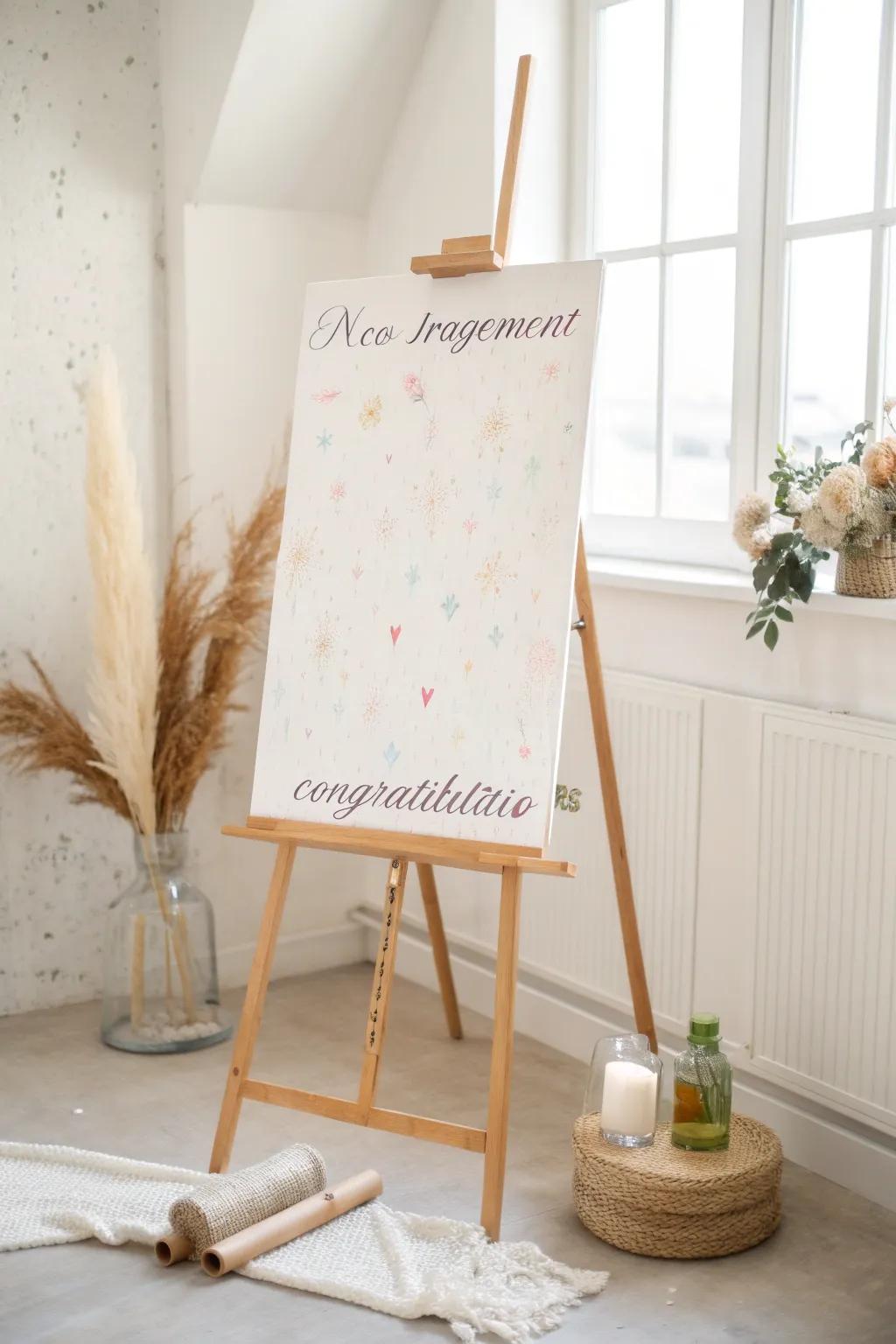 Capture heartfelt memories with a guest signing canvas, a cherished keepsake for your grad's special day.