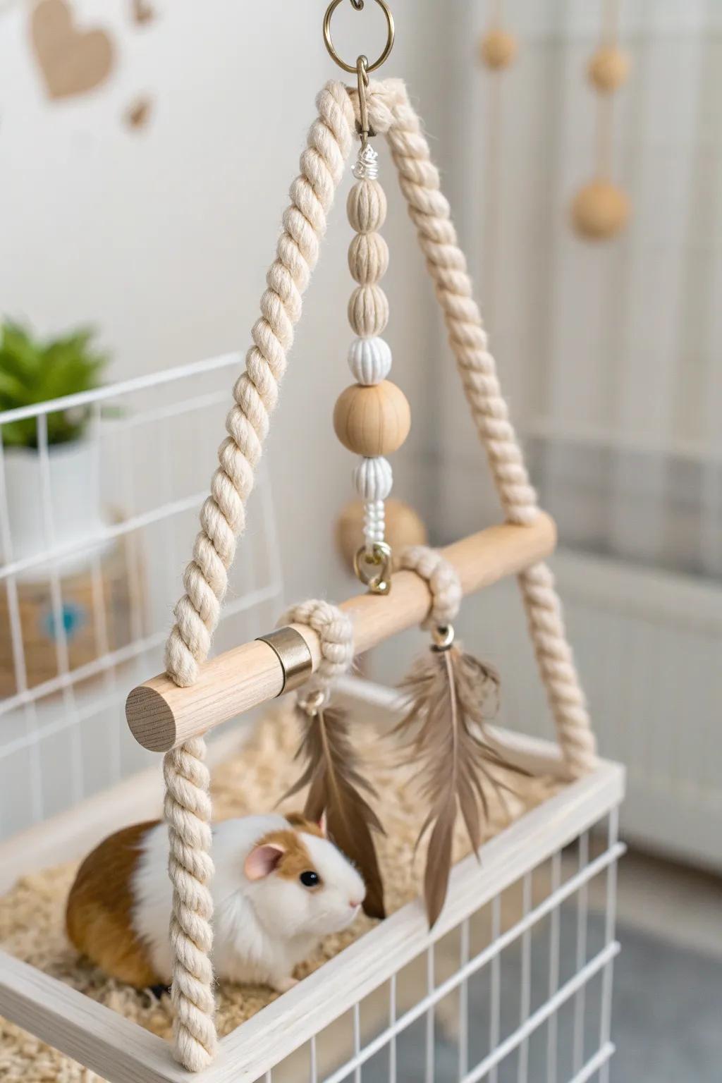 Elevate playtime with a touch of Scandinavian elegance in your guinea pig's habitat.