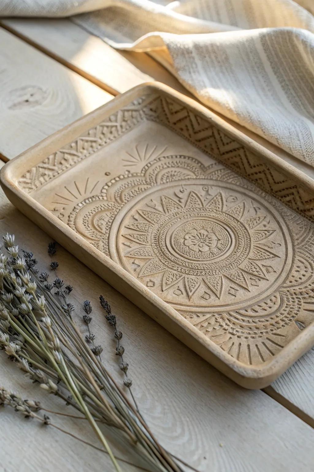 Elevate your space with the timeless elegance of handcrafted embossed trays.