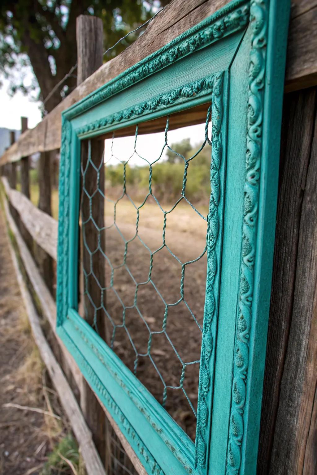 Transform your fence into an art piece with a touch of color. Discover the charm of craftsmanship with a teal twist.